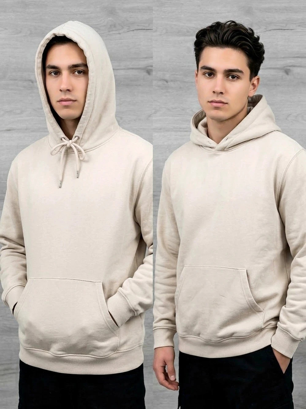 H&M Loose-Fit Hoodie Men's Beige XS